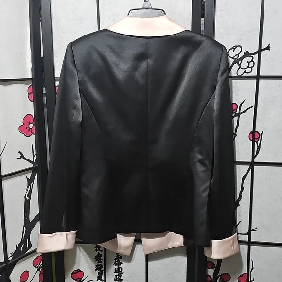 Frascara Vintage Sophisticated Black and Cream Tuxedo Blazer Size 10 - Picture 8 of 8